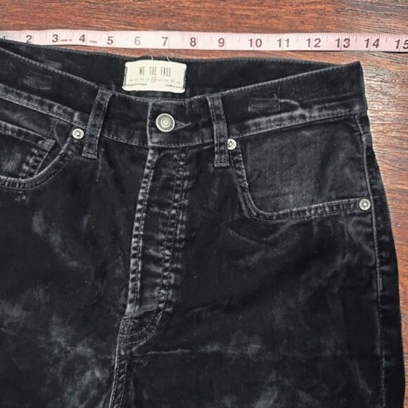 Free People We The Free Stella Velvet High Waisted Skinny Jeans Black Size 28 - Picture 13 of 16